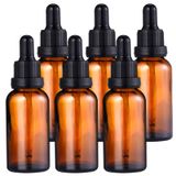 GOLDGE Amber Cam Damlalık Seti 6'lı Cam Şişeler Damlalıklı Kahverengi 30 ml Parfüm, Kolonya, Uçucu Yağlar ve Örnekler için Mini Şişe