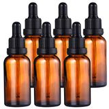 GOLDGE Amber Cam Damlalık Seti 6'lı Cam Şişeler Damlalıklı Kahverengi 30 ml Parfüm, Kolonya, Uçucu Yağlar ve Örnekler için Mini Şişe