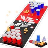 GOLDGE Yeni Beer Pong Masa Mat, Yetişkinler için İçme Oyunları Parti, 8 adet Bira Pong Topları, 30 adet Bira Pong Bardakları
