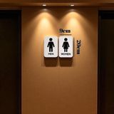 Gold/gümüş Pleksi Ahşap Wc Kapı Tabelası – Men Women Tuvalet Işareti Levhası (10X18 Cm)