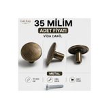 GOLDKULP Eskitme Metal 35 mm Antik Çekmece-Dolap-Şifonyer Kulp
