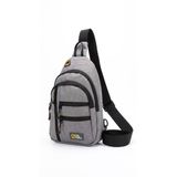 Goldline Avm Unisex Çok Bölmeli Çapraz Ayarlanabilir Askılı Göğüs Omuz Çantası Gri