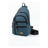 Goldline Avm Unisex Çok Bölmeli Çapraz Ayarlanabilir Askılı Göğüs Omuz Çantası Petrol Mavi