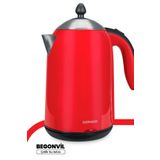GOLDMASTER Begonvil Paslanmaz Çelik 1.7 Litre Aşırı Isınma Emniyetli Su Seviye Göstergeli Kettle Su Isıtıcısı