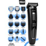 GOLDMASTER Civan 15in1 Kablolu Kablosuz Li-ion Bataryalı Adaptörlü Hızlı Şarjlı Full Erkek Bakım Seti Kiti