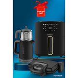 Goldmaster Darkblack 10 Parça Airfryer Sıcak Hava Fritöz Avantajlı Elektronik Elektrikli Ev Aletleri Seti - Siyah