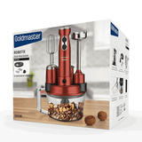 Goldmaster Elenamax Vişne Kırmızı 1000 Watt Hız Ayarlı %100 Bakır Motor 5 In 1 Mutfak Robotu Multi Blender Seti