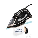 GOLDMASTER Grandjett 3200w Seramik Tabanlı Oto. Kapanma Özellikli 3m Kablo Uzun. 210 Gr Etkili Şok Buharlı Ütü