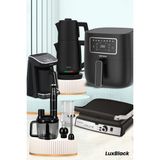 Goldmaster Luxblack 27 Parça Elektronik Evlilik Paketi Mutfak Çeyiz Seti Sıcak Hava Fritöz