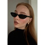 Goldmine Bella Vintage Cat Eye Güneş Gözlüğü Siyah | Kılıf ve Silme Bezi Hediyeli