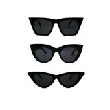 Goldmine Cat Eye Güneş Gözlüğü Seti 3'lü, Siyah, Unisex