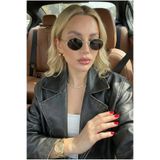 Goldmine Elips Güneş Gözlüğü, Oval Çerçeve, UV400 Koruma, Siyah Gold, Unisex