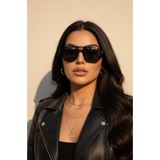Goldmine Gabriela Unisex Güneş Gözlüğü, UV400 Korumalı, Dikdörtgen Çerçeve, Siyah
