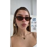 Goldmine Kadın Hannah Güneş Gözlüğü Oval Cat Eye UV400 Kahverengi