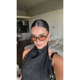 Goldmine Kadın Hannah Güneş Gözlüğü Oval Cat Eye UV400 Siyah Turuncu