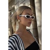 Goldmine Kadın Laura Slim Oval Vintage Beyaz UV400 Güneş Gözlüğü