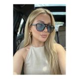 Goldmine Precious Güneş Gözlüğü, Dikdörtgen Çerçeve, UV400 Koruması, Mavi Cam, Unisex