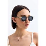 Goldmine Reine Güneş Gözlüğü, Unisex, UV400 Korumalı, Gold-Siyah, Dikdörtgen Çerçeve