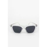 Goldmine Retro Kare Cat Eye UV400 Güneş Gözlüğü, Şeffaf Çerçeve, Siyah Cam, Unisex