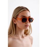 Goldmine Unisex Gabriela Turuncu Çerçeve Siyah Cam Güneş Gözlüğü UV400 Korumalı