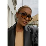 Goldmine Unisex Glamour Güneş Gözlüğü, Dikdörtgen Çerçeve, UV400 Filtreli, Siyah Turuncu