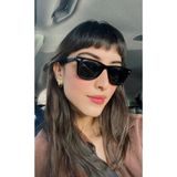 Goldmine Unisex Kemik Güneş Gözlüğü, Dikdörtgen Çerçeve, UV400 Koruma, Siyah