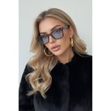 Goldmine Unisex Kemik Güneş Gözlüğü, Leopar Mavi, Dikdörtgen Çerçeve, UV400 Koruma