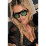 Goldmine Unisex Quinn Güneş Gözlüğü UV400 Siyah Yeşil