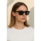 Goldmine Unisex Sage Güneş Gözlüğü, UV400 Korumalı, Dikdörtgen Çerçeve, Siyah