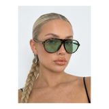 Goldmine Unisex Tina Aviator Güneş Gözlüğü, UV400 Koruma, Leopar Yeşil, Asetat Çerçeve