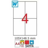 GoldMoon 2050 Laser A4 105x148.5 mm 100'lü Sayfa Etiketi