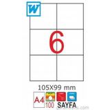 GoldMoon 2068 Laser A4 105x99 mm 100'lü Sayfa Etiketi