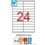 GoldMoon 2076 Laser A4 105x23 mm 100'lü Sayfa Etiketi
