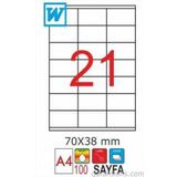 GoldMoon 2088 Laser A4 70x38 mm 100'lü Sayfa Etiketi