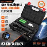 Goldorion OR-R300Y 6000 Lümen 200W Profesyonel El Feneri | 3000M Menzil, Powerbank, Zoom ve Şarj Edilebilir