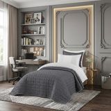 Goldroom Home Altınay Tek Kişilik Kraş Yatak Örtüsü - Antrasit - 180 x 250 cm