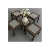 Goldroom Home Lüks Kordoneli Salon Ve Sehpa Takımı 7 Parça Gri/Krem