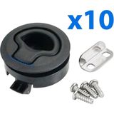 Goldsea Marin Tekne Karavan Plastik Gömme Kulp Ø60MM Easterner Siyah 10 Adet