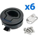 Goldsea Marin Tekne Karavan Plastik Gömme Kulp Ø60mm Easterner Siyah 6 Adet