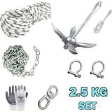 Goldsea Marine 2.5 kg Şemsiye Çapalı Tekne ve Şişme Bot İçin Hazır Çapa Seti Renkli Özellikler - 2.5 Kg Set