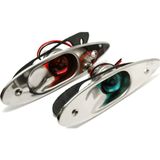 Goldsea Tekne Burun Feneri Iskele Sancak Takım Gömme 316 Paslanmaz 12v LED 60x200mm - İskele Sancak Feneri Takım