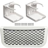 Goldsea Tekne Seti 2 Adet Katlanır Bardaklık Beyaz 1 Plastik Fileli Eşya Filesi 250 x 120 x 20 mm