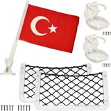 Goldsea Tekne Seti 40CM Plastik Bayrak Direği + Eşya Filesi 2 Adet + Katlanır Bardaklık 2 Adet