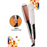 Goldstar Dijital LED Göstergeli Keratin Seramik Kalın Plakalı Saç Düzleştirici - Beyaz - 0