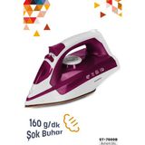 Goldstar ST-7600 2200W Buharlı Ütü Mor Renkli Seramik Taban ile 160 g/dk Şok Buhar