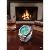 Goldwatches Lüks Tasarım Versage Stil Erkek Kol Saati Gümüş Yeşil Kadran Şık Çelik Erkek Kol Saati - Gümüş - Yeşil