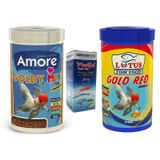 Goldy Mix Granules ve Red 1000ml Japon Balığı Yemi, Vitamin