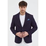 Golex Erkek Koyu Bordo Poliviskon Kumaşlı Slim Fit Kendinden Mendilli Mono Yaka Spor Blazer Ceket Koyu Bordo 56