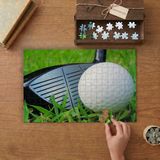 Golf Sopası ve Topu Tasarımı 240 Parça Ahşap Puzzle Ahşap Kutuda MP00882