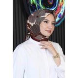 Gölge Çiçek Desen Mürdüm Soft Pamuk Eşarp
